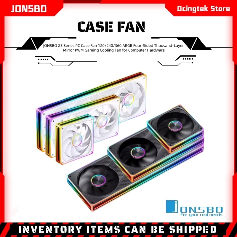 Pc Gaming Jonsbo - JONSBO ZEシリーズPCケースファン 120/240/360 ARGB 四面千層ミラーPWMゲーミング冷却ファン コンピューターハードウェア用