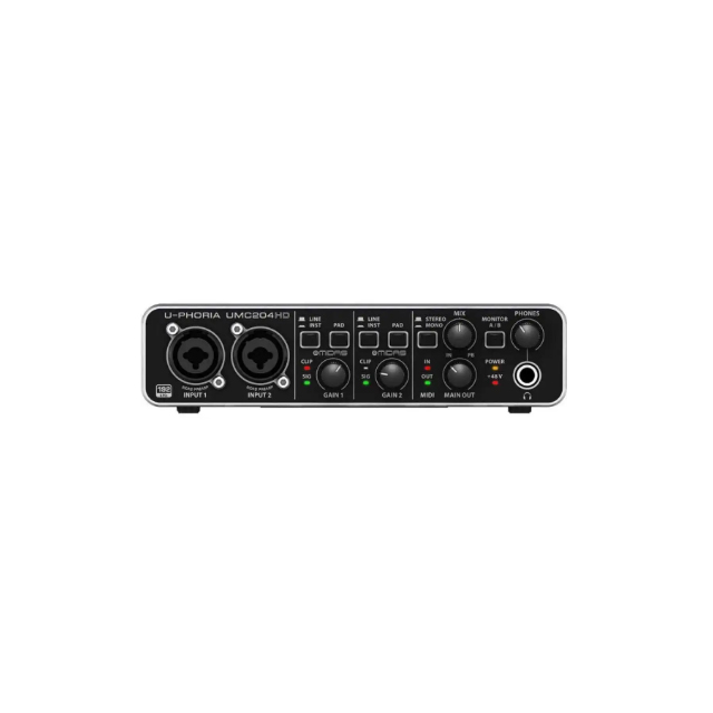 Sound Card Usb - 外部サウンドカード録音 2x4、24ビット/192kHz USBオーディオ/MIDIインターフェース Midasマイクプリアンプ搭載 UMC204HD