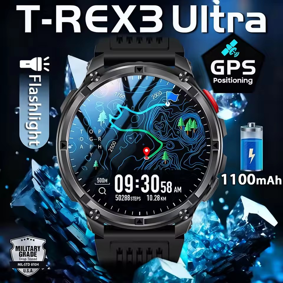 High Refresh Monitor - 新しい軍事用 T-Rex3 ウルトラ 1100mAh バッテリースマートウォッチ 5
