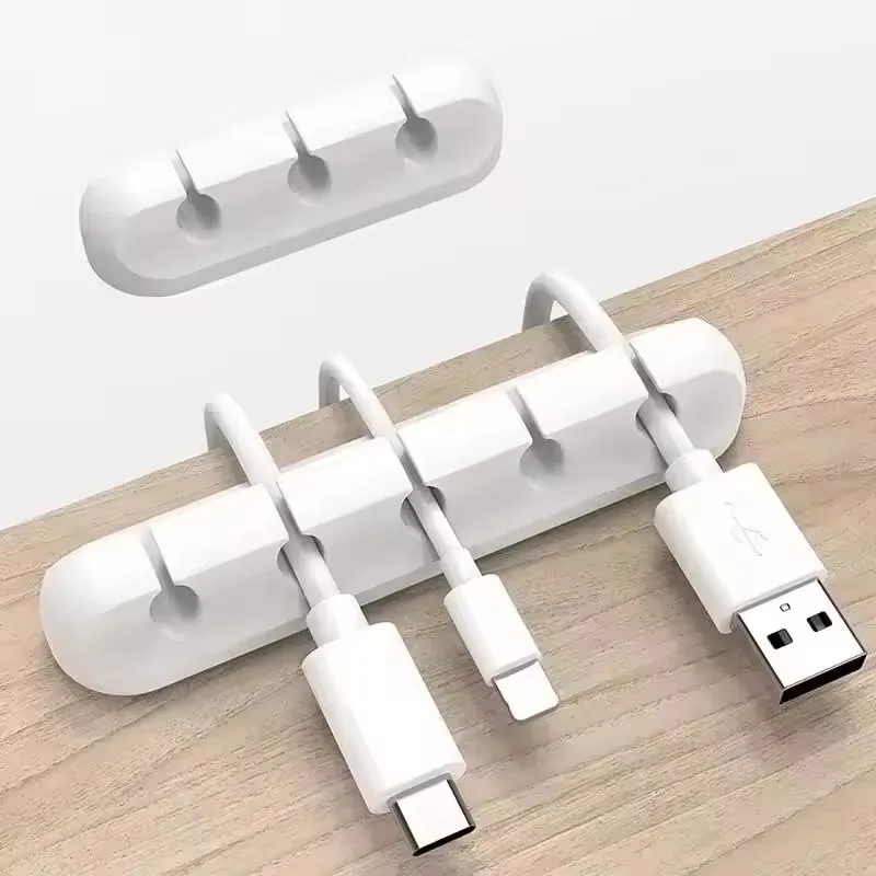 Desk Cable Organizer - シリコーン USB ケーブル クリップ ワインダー オーガナイザー