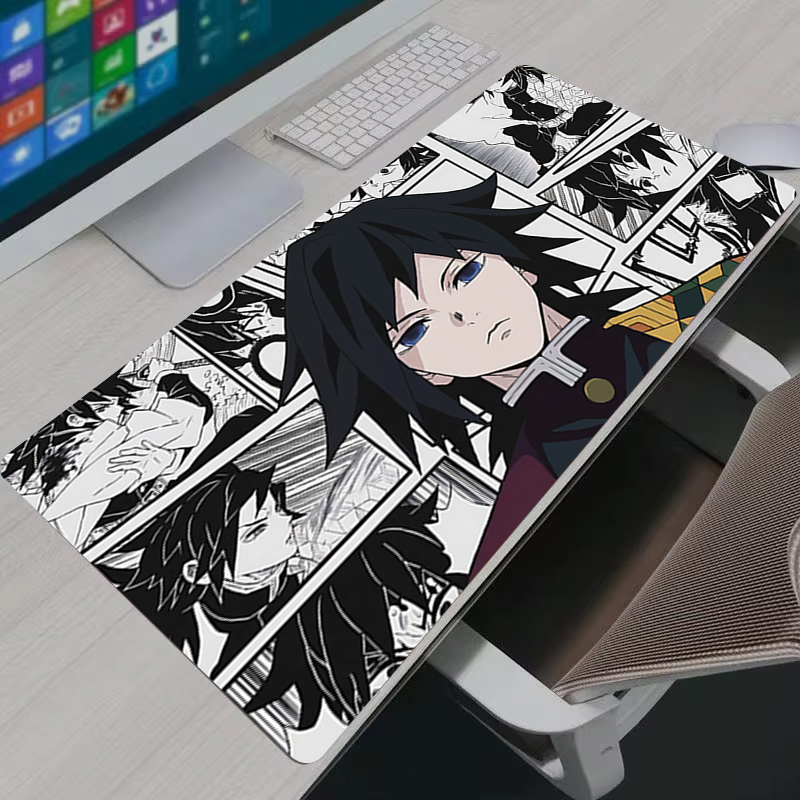 Pc Gaming Anime - マウスパッド XXL ゲーマーアニメ大型 PC キャビネットゴムカーペットトミオカギユデスクマットコンピュータゲームアクセサリーブラックマウスパッド