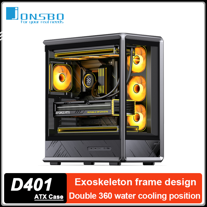 Pc Gaming Jonsbo - JONSBO D401 ATX PCケース エクソスケルトンフレームワーク パノラマシービュールーム