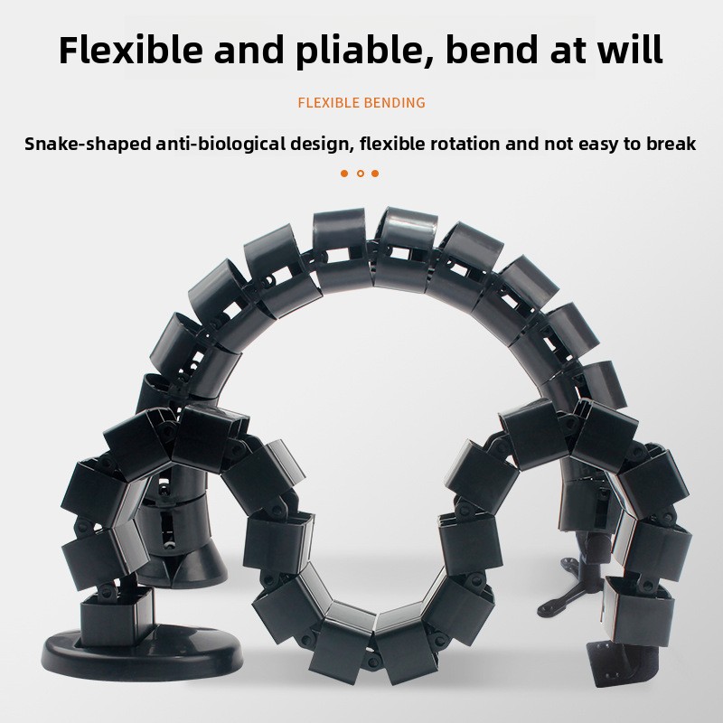 Desk Cable Organizer - ワイヤースパインケーブルスリーブ、デスク下ケーブルトレイ、ワイヤー管理ワークステーション、スネークワイヤーオーガナイザー、管理用クリーニングパイプ、コンジット