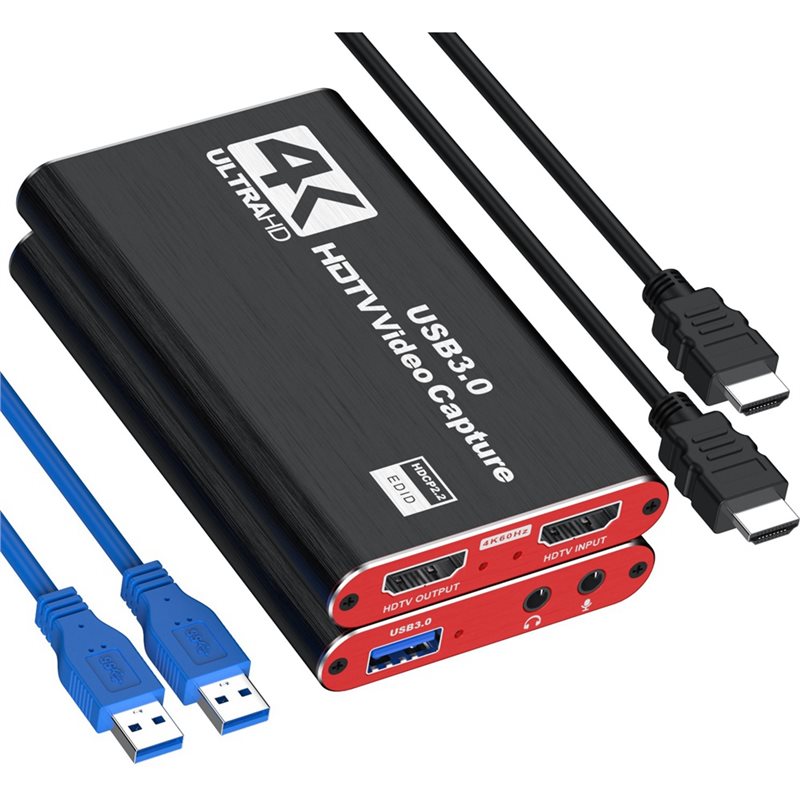 Capture Card Hdmi - AT82-PC用ゲーム録画4K USB 3.0ビデオキャプチャカード - 互換性のある1080P HDビデオレコーダーグラバーマイクオーディオ
