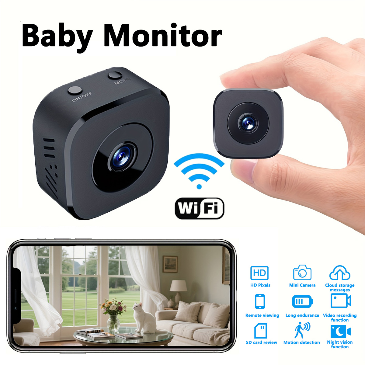 Sound Card Usb - 1080P HD ミニ WiFi カメラ屋内安全セキュリティ監視ベビーモニターナイトビジョンビデオカメラ IP
