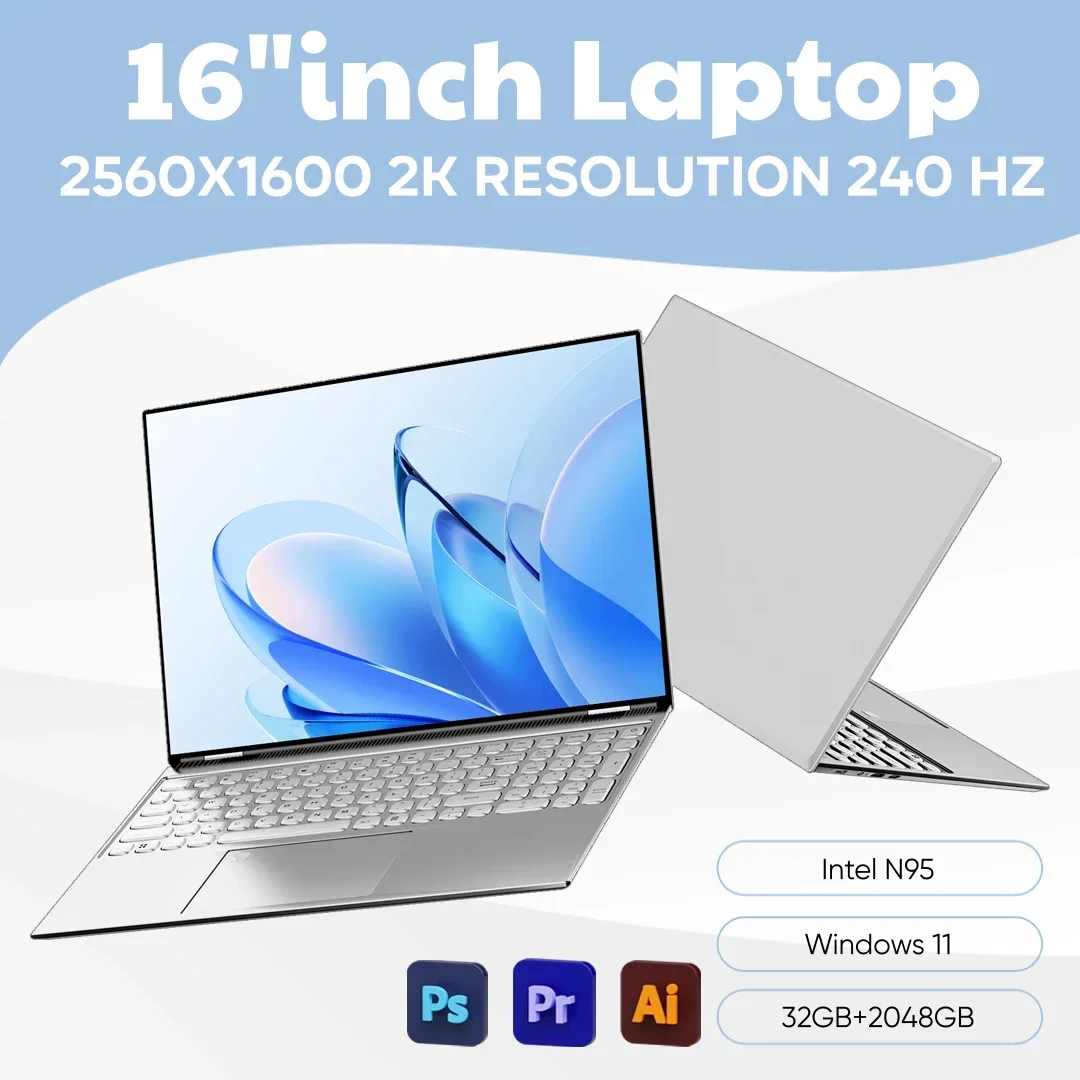 Pc Gaming Ultra - 新ブランド16インチ2Kノートパソコン、240Hz超高精細スクリーン、Windows 11 Pro搭載ポータブルPCゲーミングノートブック、32GB 2TB指紋認証ロック解除