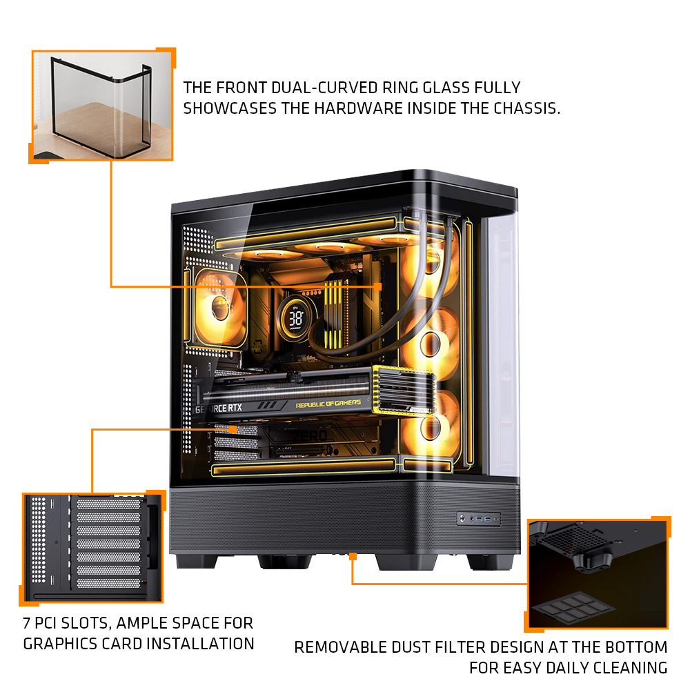 JONSBO TK-5 ホワイト/ブラック ATX PCケー - Pc Gaming Jonsbo のレビューと価格