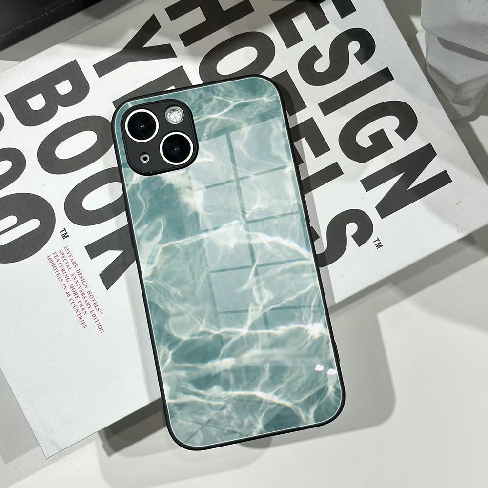 ハイエンドな新しい水波模様デザインのスマホケース、強化ガラス - Pc Case Tempered Glass のレビューと価格