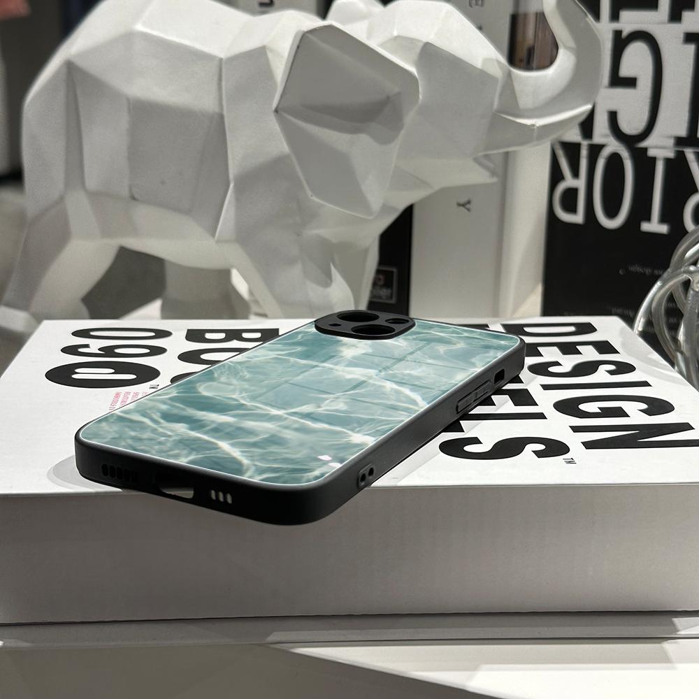 ハイエンドな新しい水波模様デザインのスマホケース、強化ガラス - Pc Case Tempered Glass のレビューと価格