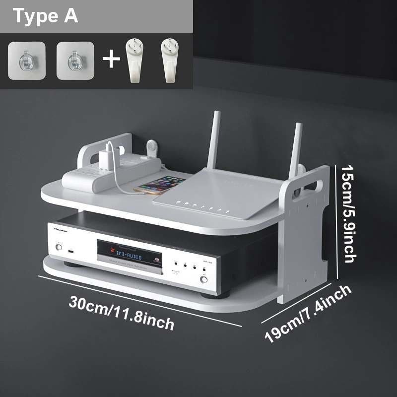 壁掛け式ルーターケーブルオーガナイザーシェルフ、通気性のある - Desk Cable Organizer のレビューと価格