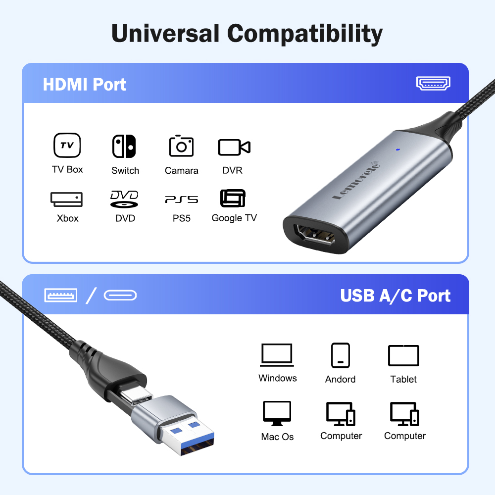 Lemorele USB 2.0 ビデオキャプチャカード H - Capture Card Hdmi のレビューと価格