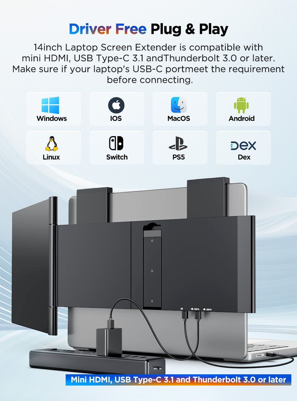 UPERFECT 14インチ ポータブルモニター ノートパソ - Pc Gaming Y Monitor のレビューと価格