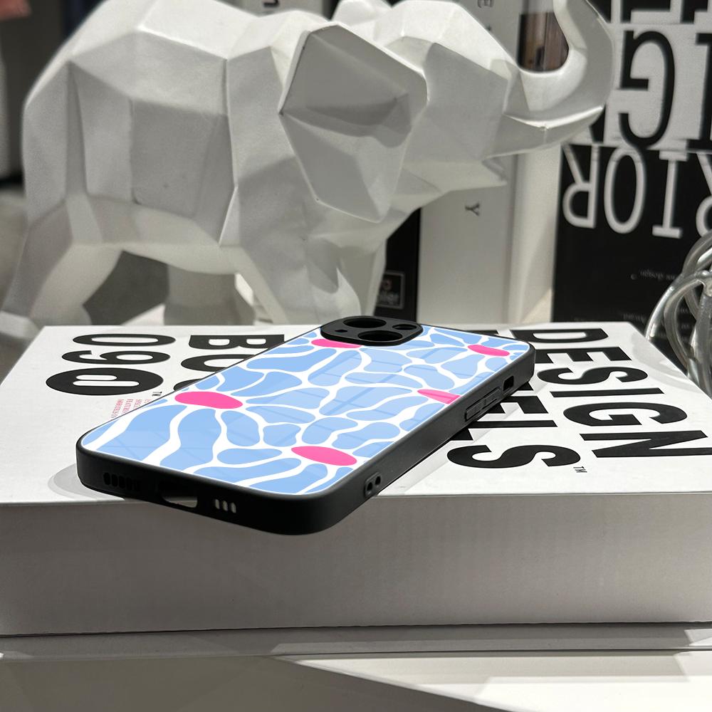 Clmj カラフルフラワー柄 スマホケース 強化ガラスシェル - Pc Case Tempered Glass のレビューと価格