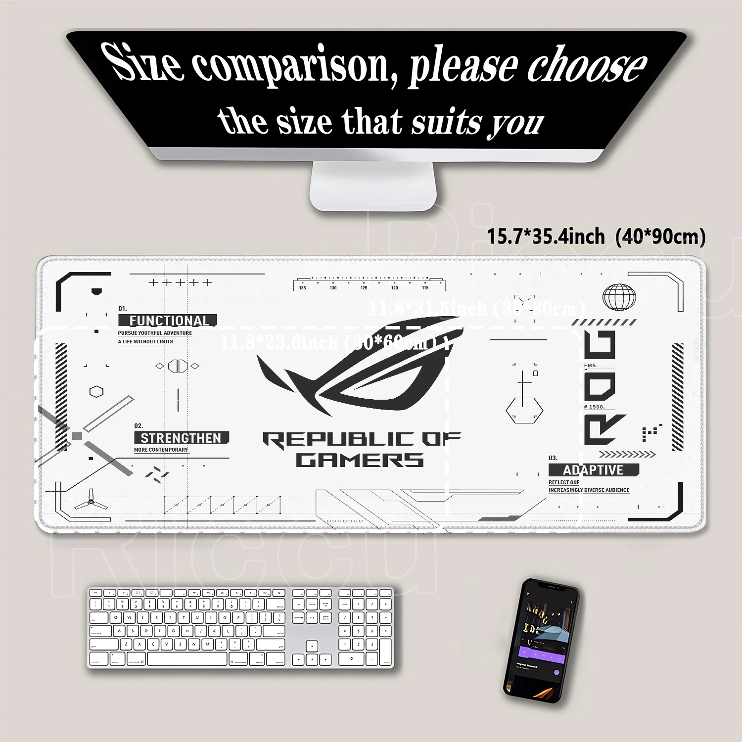 R-ROG 大型ゲーミングマウスパッド A-ASUS PC  - Pc Gaming Jumbo のレビューと価格