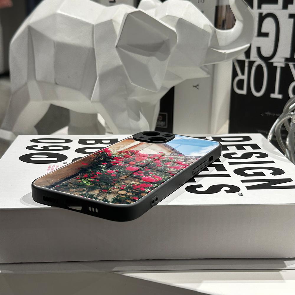 HDフラワーウォールフォンケース 強化ガラスシェル iPho - Pc Case Tempered Glass のレビューと価格