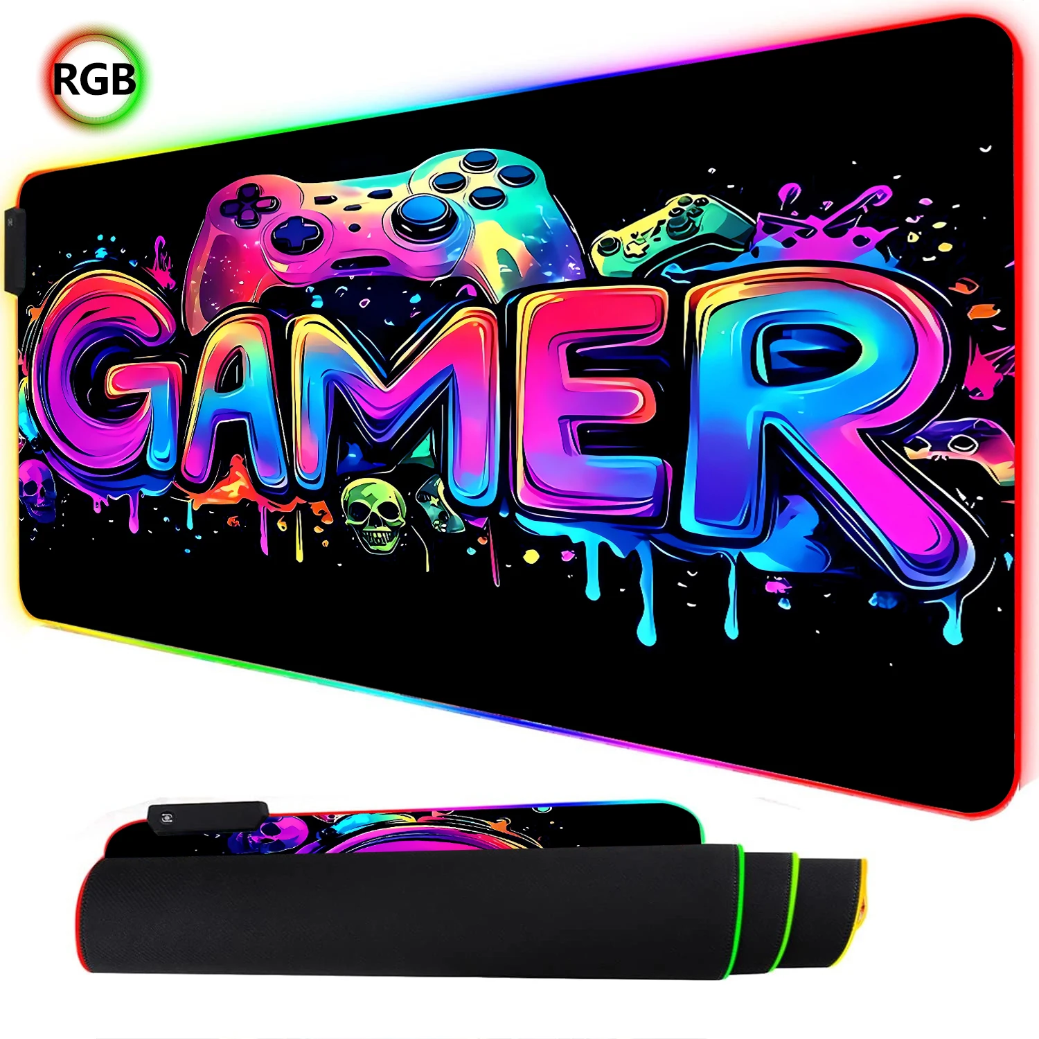 RGB ネオンゲーミングコントローラーアートマウスパッド L - Rgb Mousepad のレビューと価格