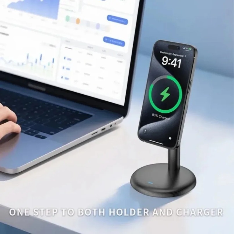 デスクトップ磁気電話スタンド高速ワイヤレス充電器ホルダー M - Desk Cable Organizer のレビューと価格