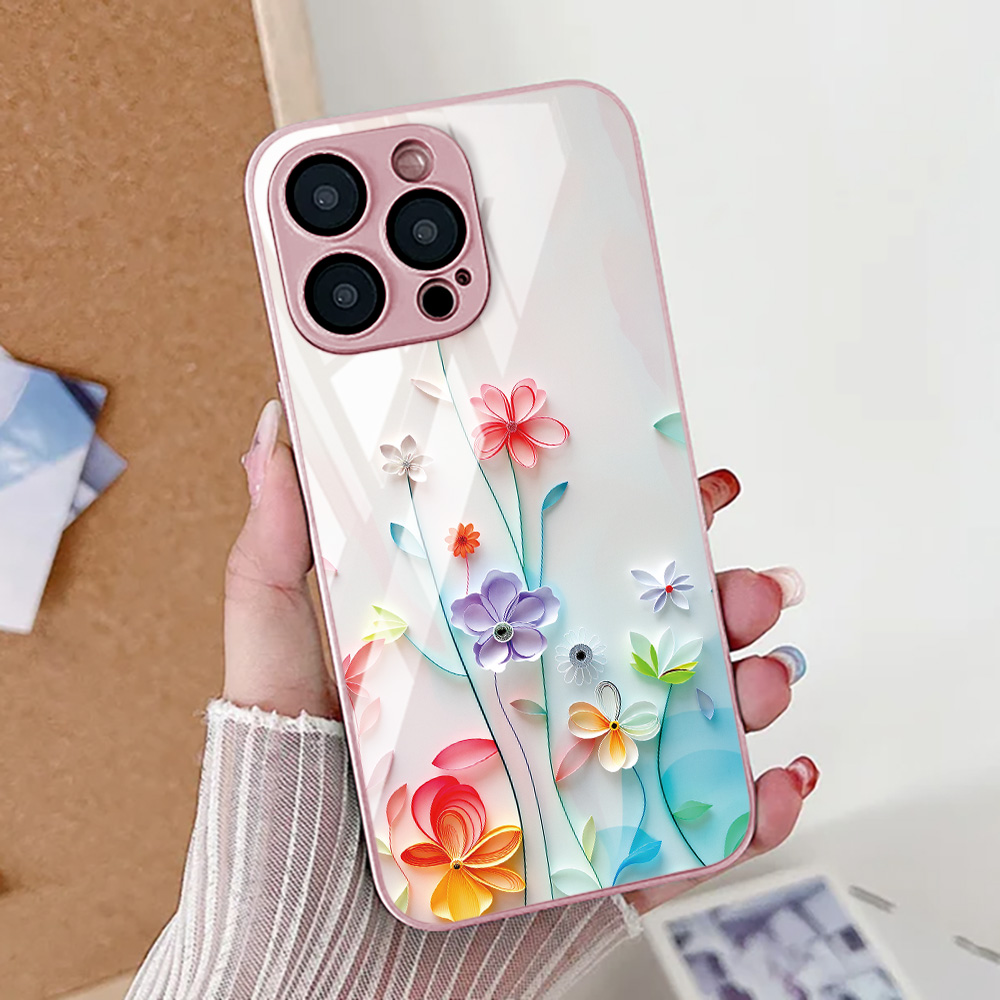 蓮の花柄 iPhoneケース iPhone 16 Proケー - Pc Case Tempered Glass のレビューと価格