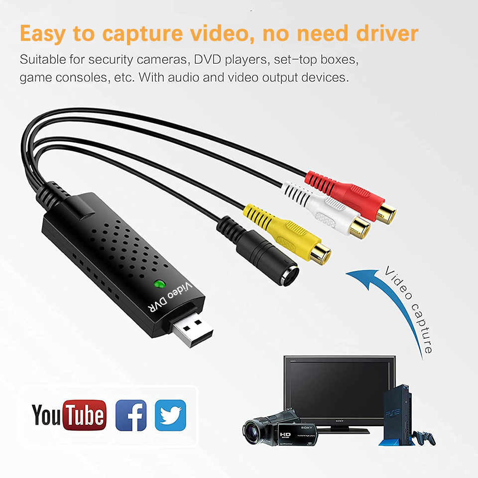 USBビデオキャプチャカード Easy Cap VHS VC - Sound Card Usb のレビューと価格